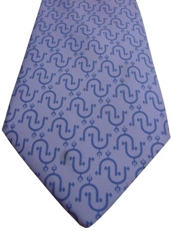 HERMES PARIS Mens Tie Blue - Geometric Design 5202 IA