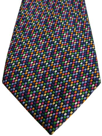 HAWES & CURTIS Mens Tie Dark Blue Multicoloured Squares