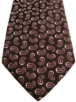 BRIONI Mens Tie Brown - Tear Drops