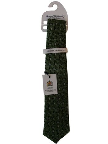 BERNARD WEATHERILL Mens Tie Green - Tear Drops NEW BNWT