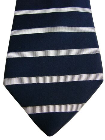 CHARLES TYRWHITT Mens Tie Dark Blue - White Stripes