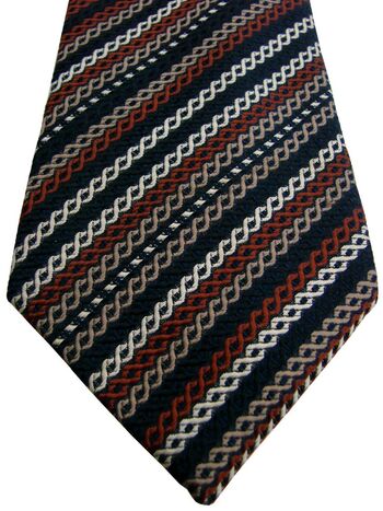 CHRISTIAN DIOR Mens Tie Black Brown & White Links