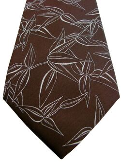 JOHN FRANCOMB TM LEWIN Mens Tie Brown - White Flowers