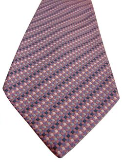 TURNBULL & ASSER Mens Tie Pink White & Green Squares