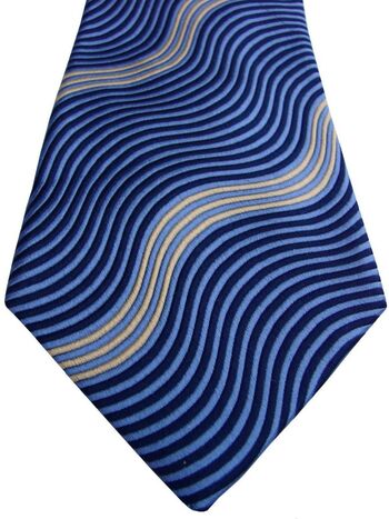 TURNBULL & ASSER Mens Tie Blue & Yellow Swirls