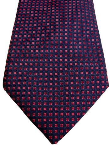 THOMAS PINK Mens Tie Dark Blue - Pink Dot Squares NEW