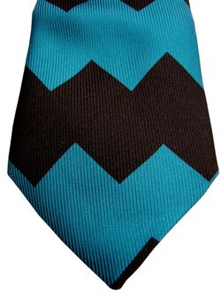 DUCHAMP LONDON Mens Tie Black & Blue Zag NEW