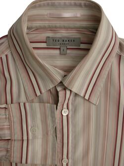 TED BAKER Shirt Mens 14.5 S Multi-Coloured Stripes STRETCHY