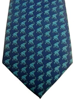 TM LEWIN Mens Tie Blue - Elephants