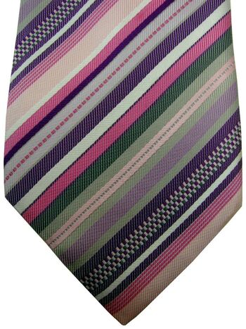 TED BAKER ENDURANCE Mens Tie Pink - Multi-Coloured Stripes