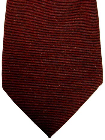 BRIAN & BARRY Mens Tie Burgundy SILK & WOOL HEAVY TIE