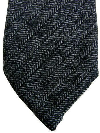 HUGO BOSS Tie Dark Grey - Stripes WOOL NYLON ELASTANE ULTRA SKINNY