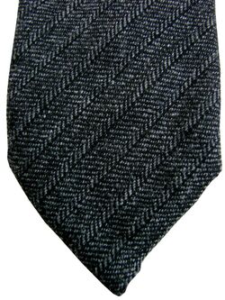 HUGO BOSS Tie Dark Grey - Stripes WOOL NYLON ELASTANE ULTRA SKINNY