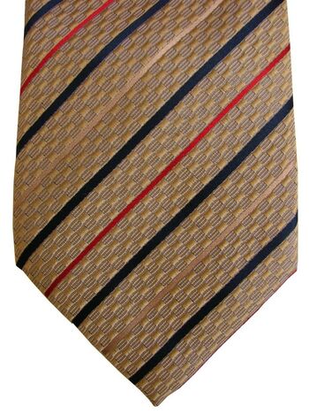 CANALI Mens Tie Gold - Red & Blue Stripes