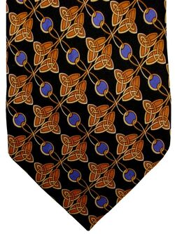 FERAUD Mens Tie Black - Gold Links