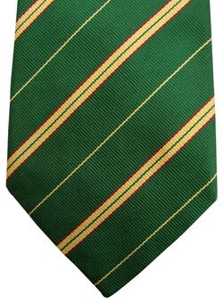 HOLLIDAY & BROWN Mens Tie Green - Yellow Stripes