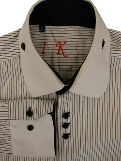ISAAC KOTLYAREVSKY Shirt Mens 15 M White - Black Stripes