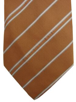 CORNELIANI Tie Brown - Blue & White Stripes