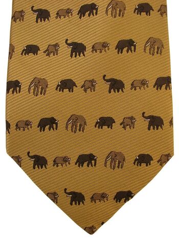 JIM THOMPSON Tie Gold - Elephants