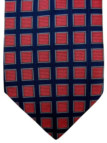 TM LEWIN Tie Dark Blue - Pink Squares