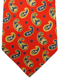 ETRO Mens Tie Red - Yellow & Blue Tear Drops