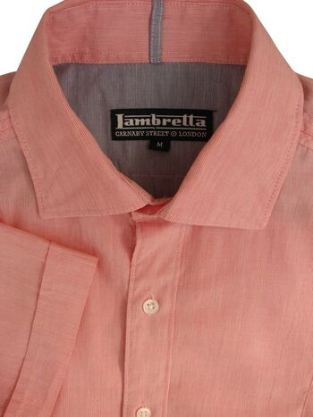 LAMBRETTA Shirt Mens 15 M Pink SHORT SLEEVE
