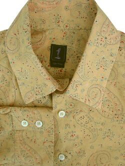 1 LIKE NO OTHER Shirt Mens 16 M Yellow - Dot Paisley LIGHTWEIGHT