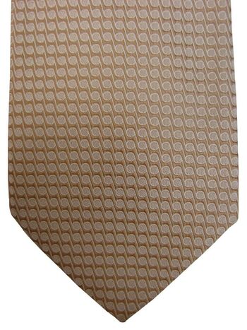 HUGO BOSS Mens Tie Light Brown - Light Grey Polka Dots NEW