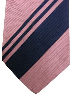 CHRISTIAN DIOR Mens Tie Pink & Dark Blue Stripes