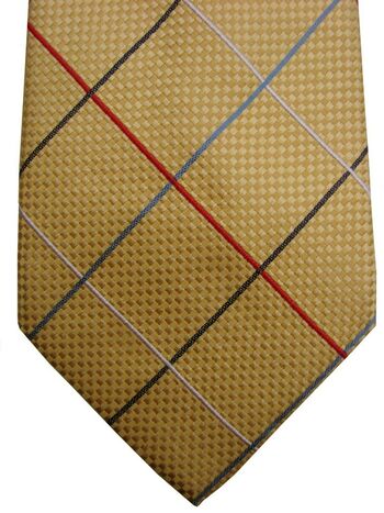 TURNBULL & ASSER Mens Tie Yellow - Multi-Coloured Check