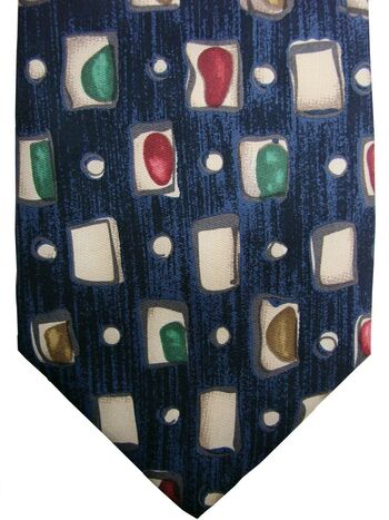 JONELLE Mens Tie Blue - Rectangles