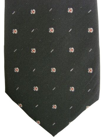 NINA RICCI Mens Tie Black - Flowers SKINNY