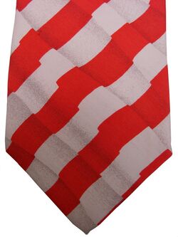 HUGO BOSS Mens Tie Red & White Optical Illusion