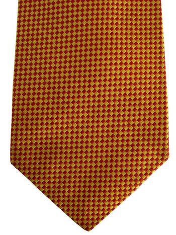 FACONNABLE Mens Tie Red & Yellow Squares