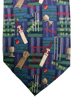 MAG MOUCH Mens Tie Blue & Green - Cricket NEW
