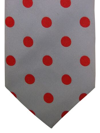 HACKETT Mens Tie Light Blue - Red Polka Dots