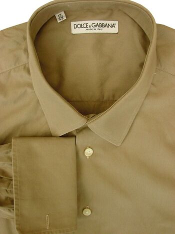 DOLCE & GABBANA D&G Shirt Mens 17 L Khaki