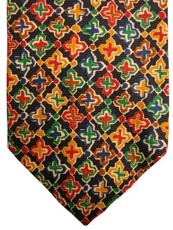 HUGO BOSS Mens Tie Multi-Coloured Crosses