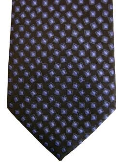 MARKS & SPENCER M&S AUTOGRAPH Mens Tie Black - Blue Squares