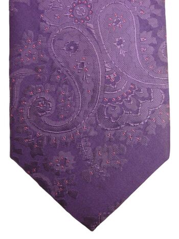 TM LEWIN Mens Tie Purple Paisley