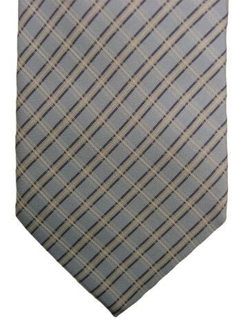 HUGO BOSS Mens Tie Light Blue & White Check SKINNY