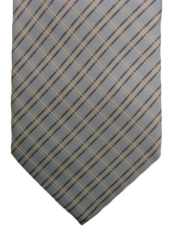 HUGO BOSS Mens Tie Light Blue & White Check SKINNY