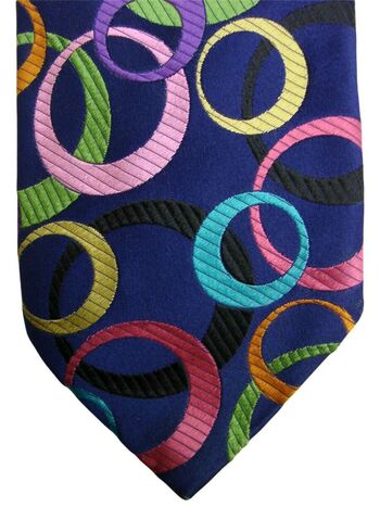 DUCHAMP LONDON Mens Tie Multi-Coloured Intersecting Circles