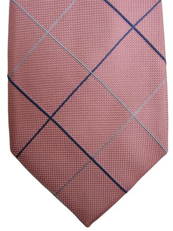 HACKETT Mens Tie Pink - Blue Check