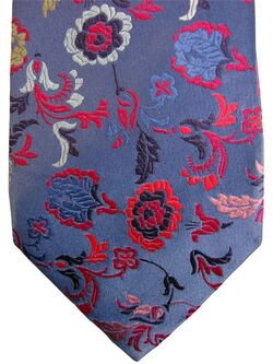 DUCHAMP LONDON Mens Tie Lilac - Multicoloured Flowers