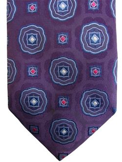 BRIONI Mens Tie Purple - Concentric Shapes