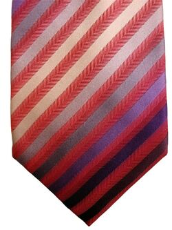 TED BAKER KNOTTED Mens Tie Red - Multicoloured Stripes