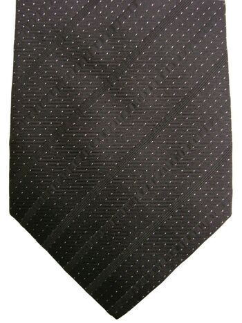 PAUL SMITH Mens Tie Black - Silver Micro Dots & Black Stripes NEW