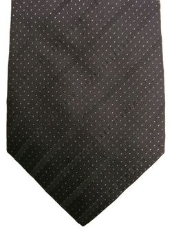 PAUL SMITH Mens Tie Black - Silver Micro Dots & Black Stripes NEW