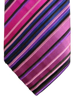 DUCHAMP LONDON Mens Tie Pink & Purple Stripes